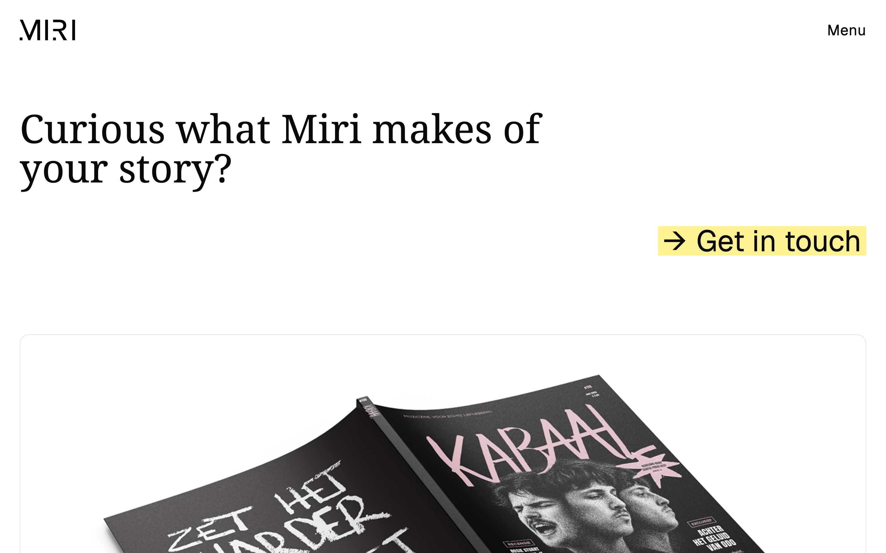 The MIRI home page, with a single headline and a call to action