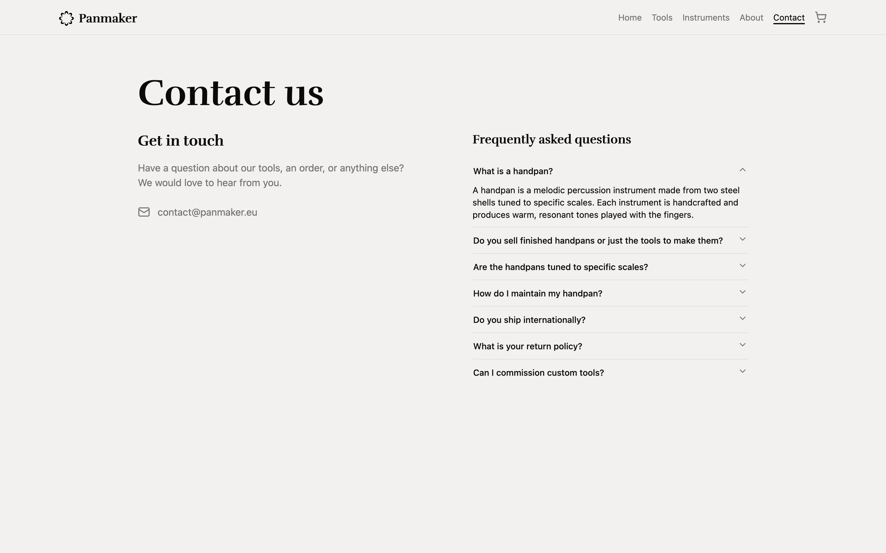 Panmaker new design contact