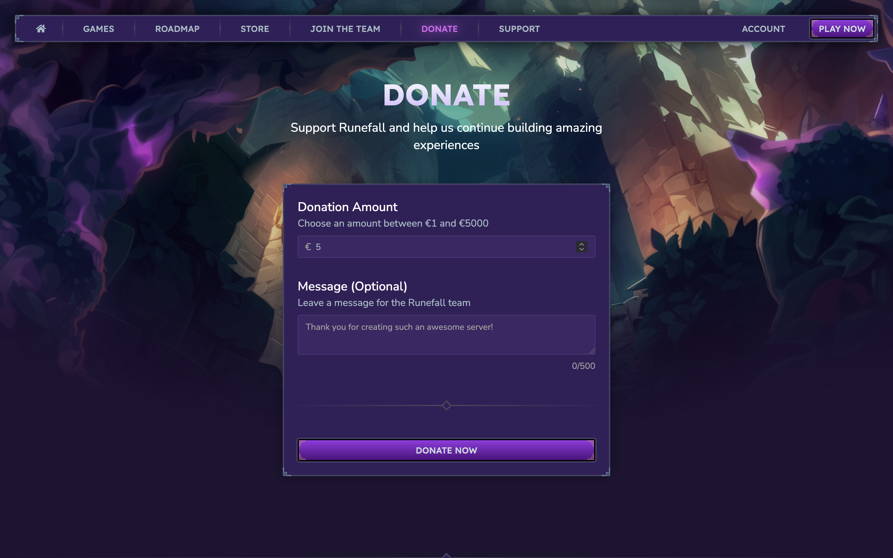 Runefall Donate
