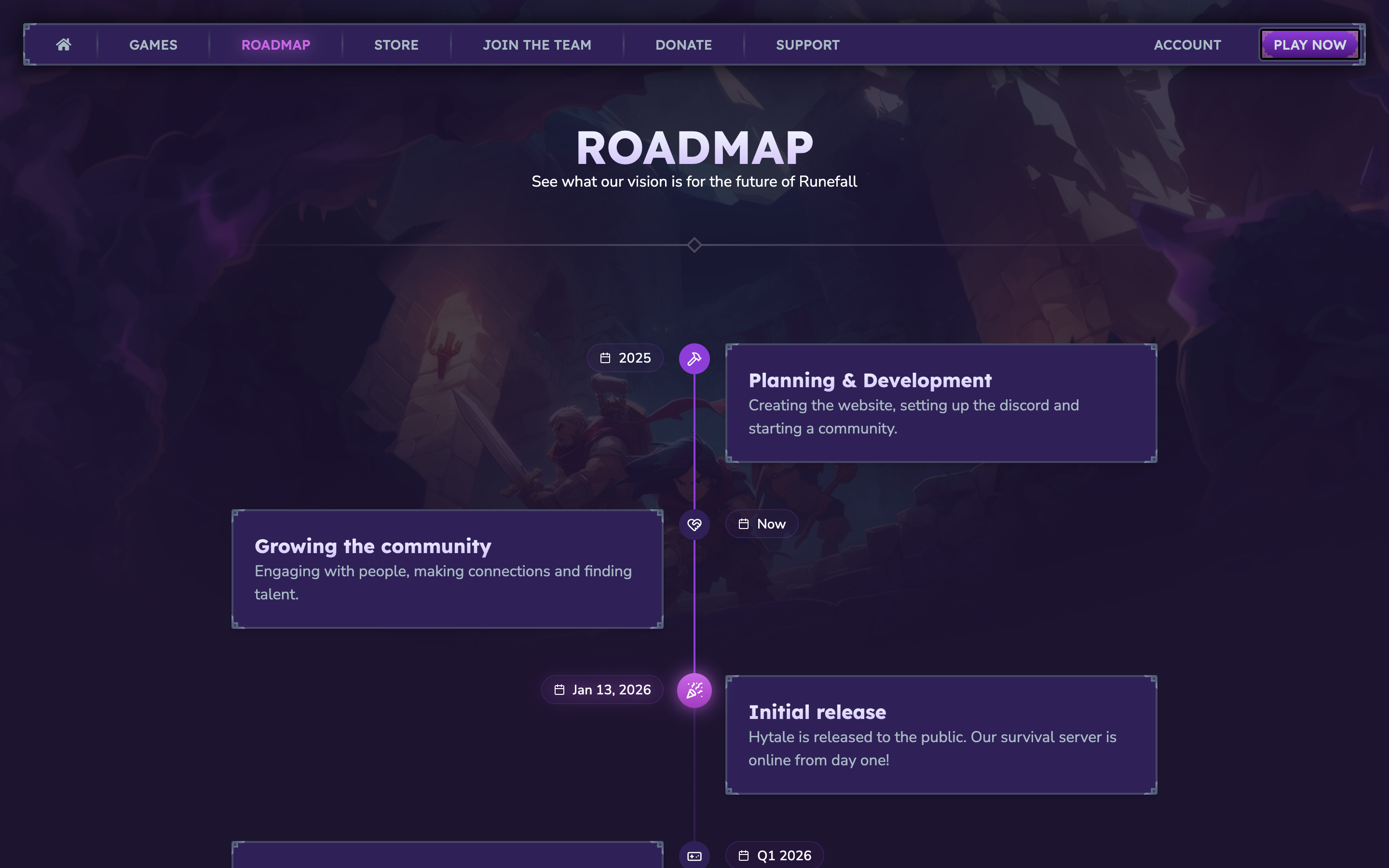 Runefall Roadmap